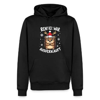 Igel Rentier war ausverkauft - Männer Premium Bio Hoodie - Schwarz - Vorne - Nico (187cm)