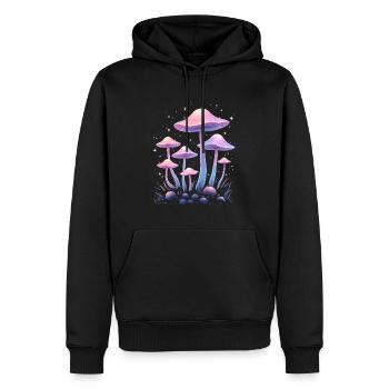 Magische Pilze Design - Mystischer Wald - Männer Premium Bio Hoodie - Schwarz - Vorne - Nico (187cm)