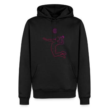 Damen Volleyballer Herren Volleyballspielen - Männer Premium Bio Hoodie - Schwarz - Vorne - Nico (187cm)