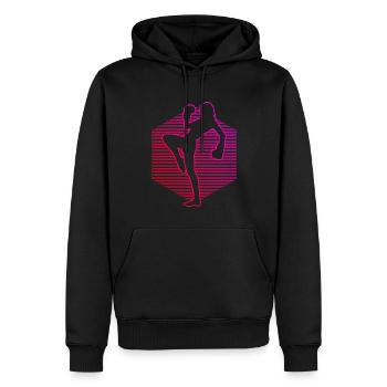 Boxe Kickboxing Kickboxing Hommes - Sweat à capuche Premium bio Homme - noir - Devant - Nico (187cm)