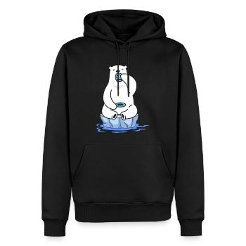 eisbader winterbader winterschwimmer eisbär tee - Männer Premium Bio Hoodie - Schwarz - Vorne - Nico (187cm)