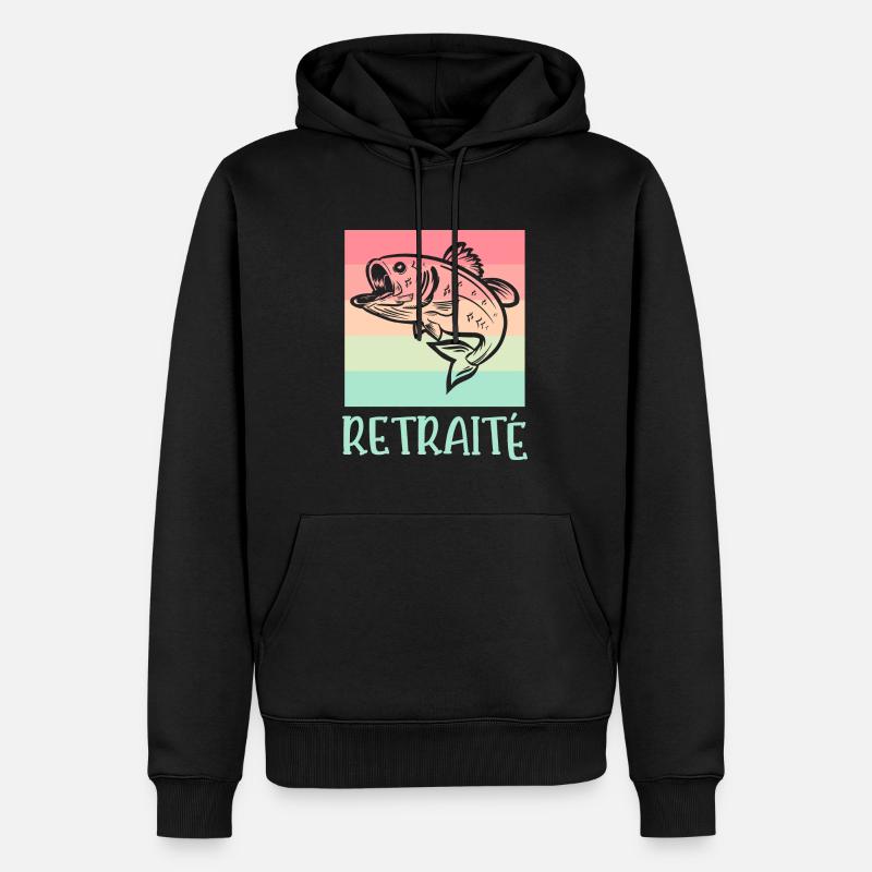 retraité - Sweat à capuche Premium bio Homme - noir