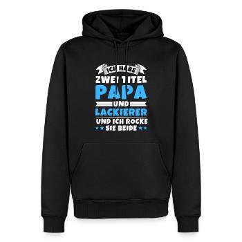 Ich habe 2 Titel Papa und Lackierer - Männer Premium Bio Hoodie - Schwarz - Vorne - Nico (187cm)