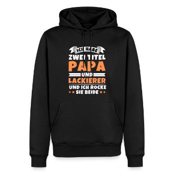 Ich habe 2 Titel Papa und Lackierer - Männer Premium Bio Hoodie - Schwarz - Vorne - Nico (187cm)
