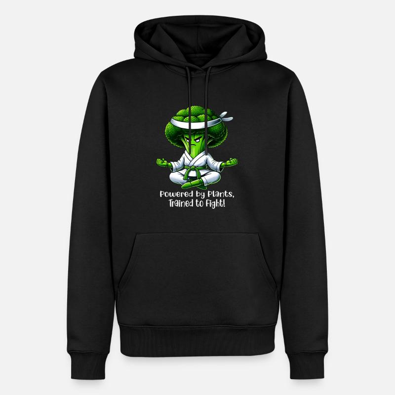 Maître de la méditation sur le brocoli - Sweat à capuche Premium bio Homme - noir