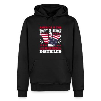 Cooles Patiot Motiv USA Fan Geschenkidee - Männer Premium Bio Hoodie - Schwarz - Vorne - Nico (187cm)