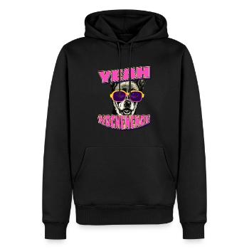 Yeah, Wochenende - Hundefreund Spruch - Männer Premium Bio Hoodie - Schwarz - Vorne - Nico (187cm)