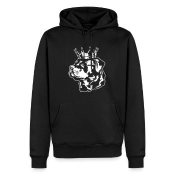 Rottweiler Krone Chiens Wilsigns - Sweat à capuche Premium bio Homme - noir - Devant - Nico (187cm)