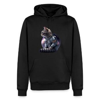 Space Cat - Men’s Premium Organic Hoodie - black - Front - Nico (187cm)