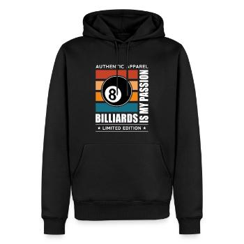 Billard - Sweat à capuche Premium bio Homme - noir - Devant - Nico (187cm)