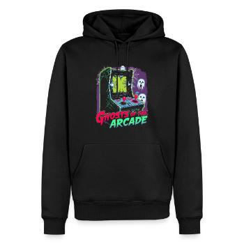 Cool Arcade Halloween Design - Men’s Premium Organic Hoodie - black - Front - Nico (187cm)