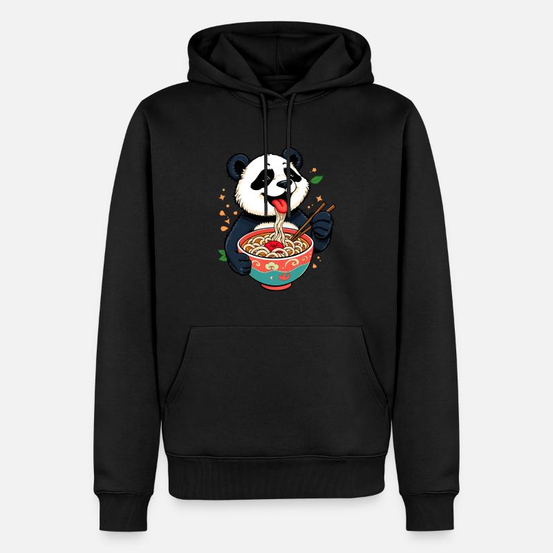 Panda Ramen Plaisir Design - Sweat à capuche Premium bio Homme - noir