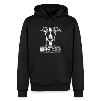 WHIPPETTASTISCH Whippet Hundespruch Hunde Wilsigns - Männer Premium Bio Hoodie - Schwarz - Vorne - Nico (187cm)