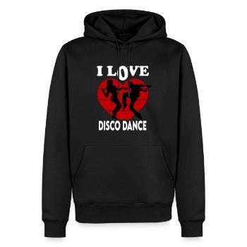 I Love Disco Dance Ich liebe Disco Tanz Dancing - Männer Premium Bio Hoodie - Schwarz - Vorne - Nico (187cm)