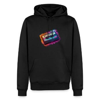 80's Night Mix retro Kassette Musik Mixtape Disco - Männer Premium Bio Hoodie - Schwarz - Vorne - Nico (187cm)