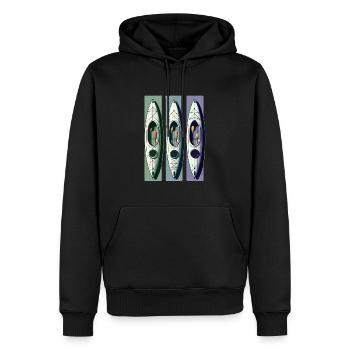 Kajak Kanu Paddel Boot auf dem Wasser Sport - Männer Premium Bio Hoodie - Schwarz - Vorne - Nico (187cm)