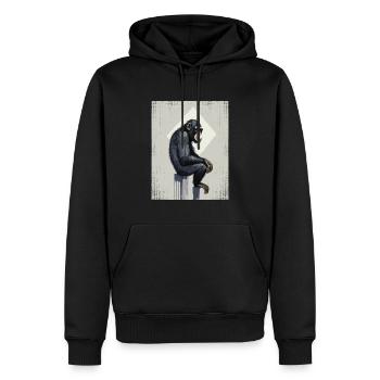 Chimpanzé Street Art Graffiti à Primate carré - Sweat à capuche Premium bio Homme - noir - Devant - Nico (187cm)