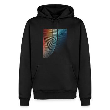 abstract geometric pattern spiral wave - Men’s Premium Organic Hoodie - black - Front - Nico (187cm)