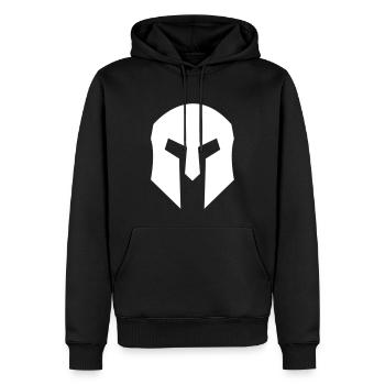 Spartaner Helm - Männer Premium Bio Hoodie - Schwarz - Vorne - Nico (187cm)