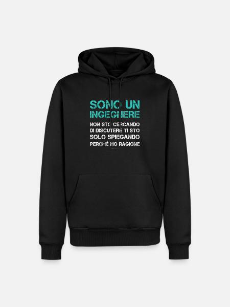 Sono Un Ingegnere Regalo Divertente Laurea - Felpa con cappuccio ecologica premium da uomo - nero