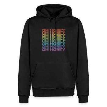 Regenbogen LGBTQ Pride Liebe CSD Love Parade - Männer Premium Bio Hoodie - Schwarz - Vorne - Nico (187cm)