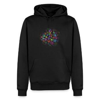 Watercolor Swirl Splash Pattern - Men’s Premium Organic Hoodie - black - Front - Nico (187cm)