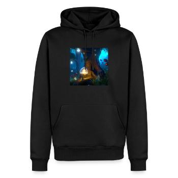 Magischer Wald - Männer Premium Bio Hoodie - Schwarz - Vorne - Nico (187cm)