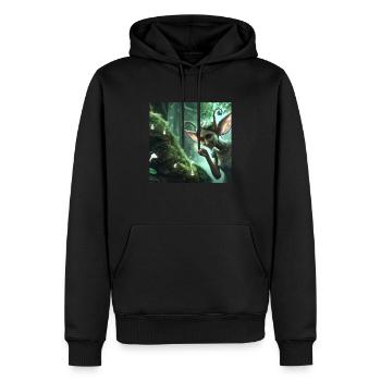 Fee im magischen Wald - Männer Premium Bio Hoodie - Schwarz - Vorne - Nico (187cm)