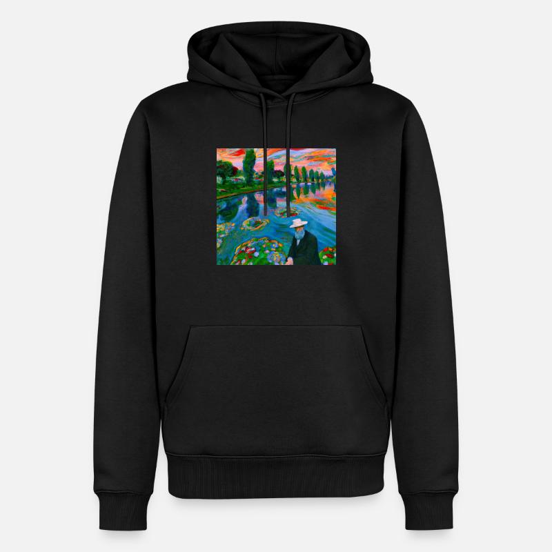 MONET SUR LSD - Sweat à capuche Premium bio Homme - noir