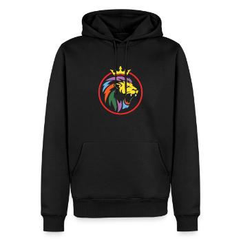Löwe - Männer Premium Bio Hoodie - Schwarz - Vorne - Nico (187cm)