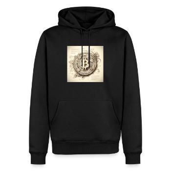 Bitcoin - Men’s Premium Organic Hoodie - black - Front - Nico (187cm)
