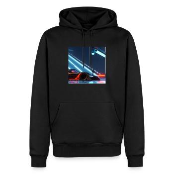 Puppy Racer - Männer Premium Bio Hoodie - Schwarz - Vorne - Nico (187cm)