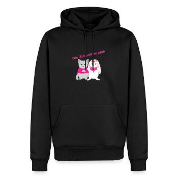 Zukunft ist pink DE - Männer Premium Bio Hoodie - Schwarz - Vorne - Nico (187cm)