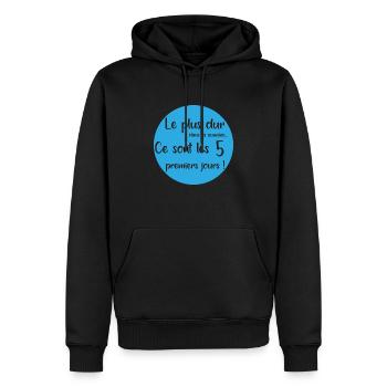 Le plus dur c'est les 5 premiers jours de semaine - Sweat à capuche Premium bio Homme - noir - Devant - Nico (187cm)