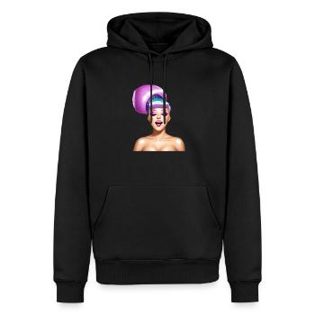 Frau mit pinken Haaren - Männer Premium Bio Hoodie - Schwarz - Vorne - Nico (187cm)