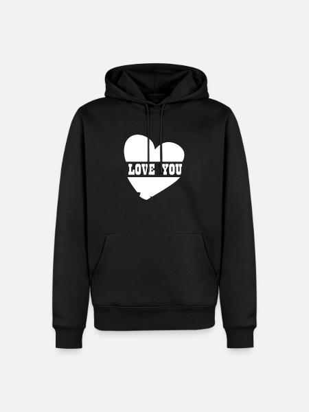 LOVE YOU - Men’s Premium Organic Hoodie - black