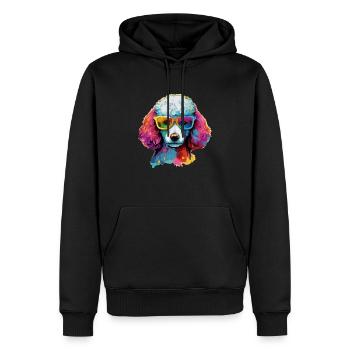 Lulu le caniche - Sweat à capuche Premium bio Homme - noir - Devant - Nico (187cm)