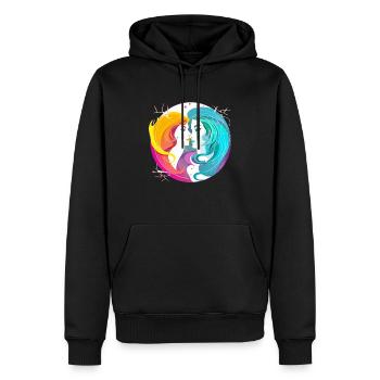 Les jumelles Gémini - Sweat à capuche Premium bio Homme - noir - Devant - Nico (187cm)