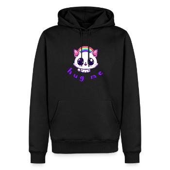 chat me serre dans ses bras - Sweat à capuche Premium bio Homme - noir - Devant - Nico (187cm)