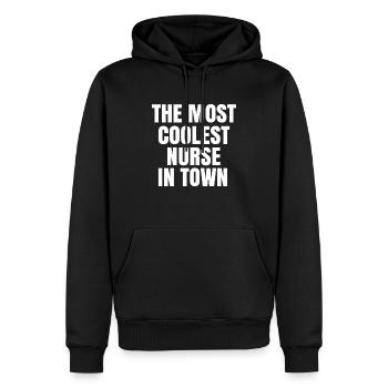 The most coolest nurse in town - Men’s Premium Organic Hoodie - black - Front - Nico (187cm)