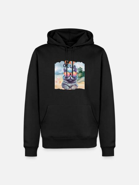 Cat Club - Männer Premium Bio Hoodie - Schwarz
