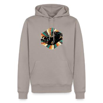 Voiture classique - Sweat à capuche Premium bio Homme - taupe - Devant - Nico (187cm)