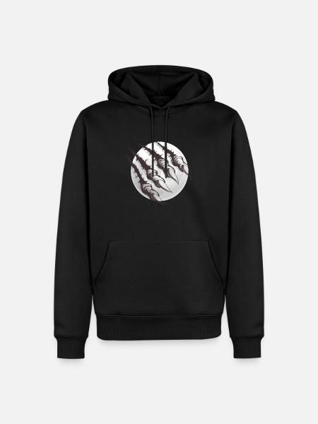 Wolfs Mond - MĂ€nner Premium Bio Hoodie - Schwarz