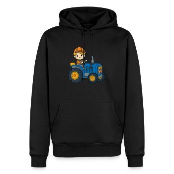Tracteur Jeunes Enfants - Sweat à capuche Premium bio Homme - noir - Devant - Nico (187cm)