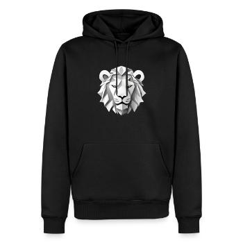 Löwe - Männer Premium Bio Hoodie - Schwarz - Vorne - Nico (187cm)