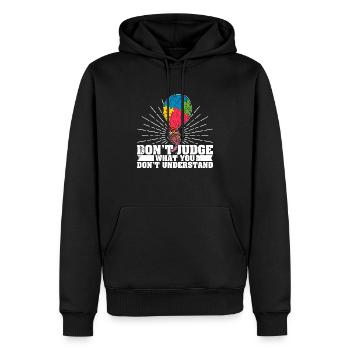 Luftballon Autist Autism Puzzleteil - Männer Premium Bio Hoodie - Schwarz - Vorne - Nico (187cm)