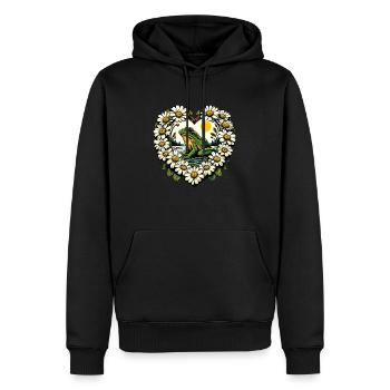 Froschiger See - Männer Premium Bio Hoodie - Schwarz - Vorne - Nico (187cm)