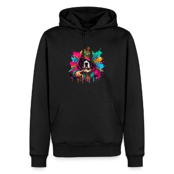 Hl. Bernhard, der König - Männer Premium Bio Hoodie - Schwarz - Vorne - Nico (187cm)