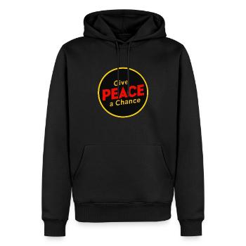 Give Peace A Chance - Tee Retro - Peaceful Protest - Men’s Premium Organic Hoodie - black - Front - Nico (187cm)