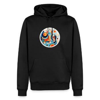 abstrakte Kunst - Männer Premium Bio Hoodie - Schwarz - Vorne - Nico (187cm)